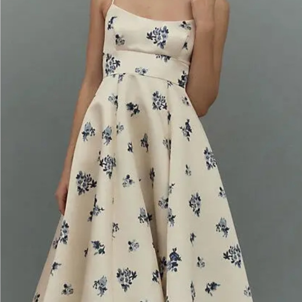 BHLDN Floral Cream Dress